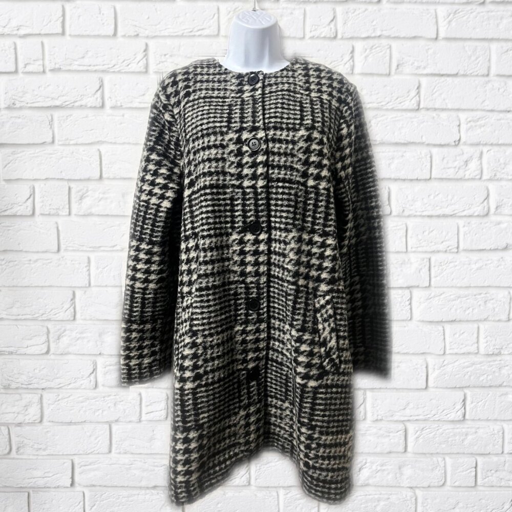 Nanette Lepore Wool Blend Houndstooth Coat, Size Medium (8-10)
